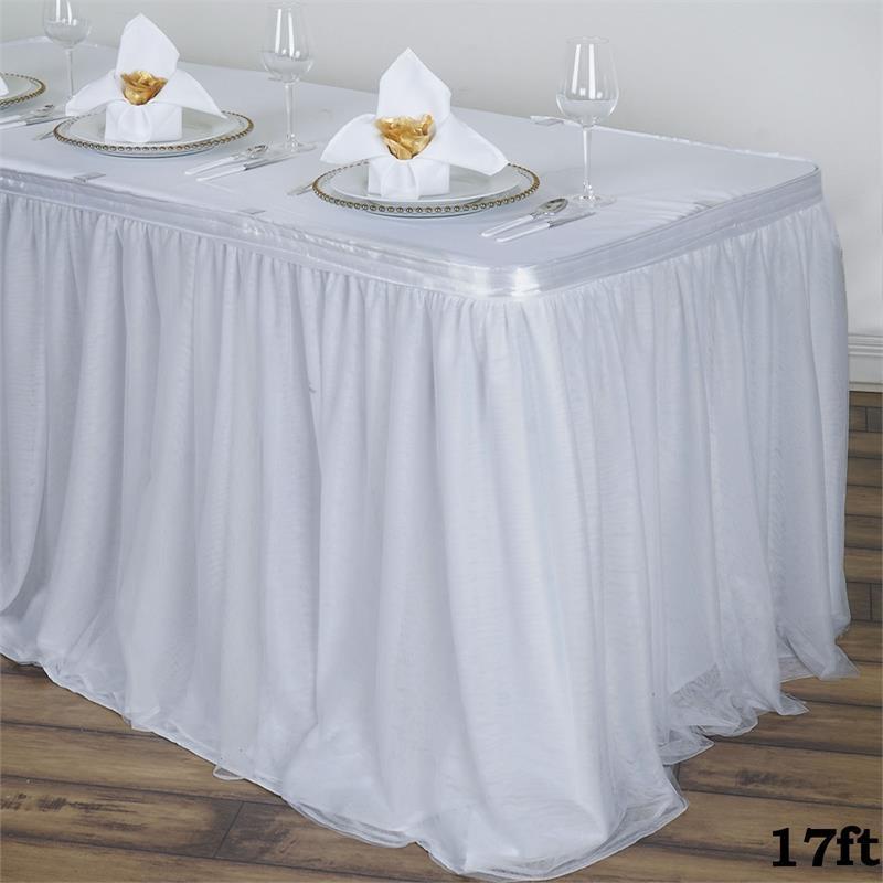 3 Layers Tulle Table Skirt SKT_T02_WHT_17