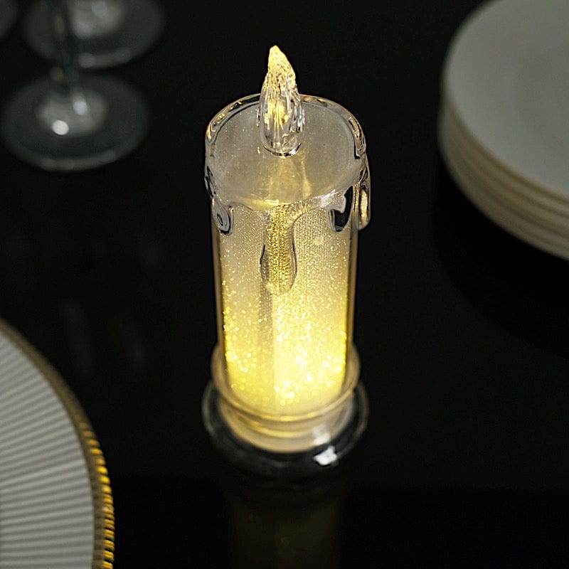 3 LED Candles 7" Battery Operated Flameless Pillar Candle Lights - Warm White LED_CAND_PL05_CLR