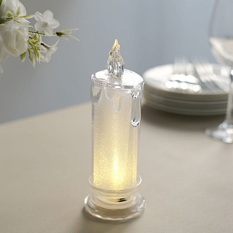 3 LED Candles 7" Battery Operated Flameless Pillar Candle Lights - Warm White LED_CAND_PL05_CLR