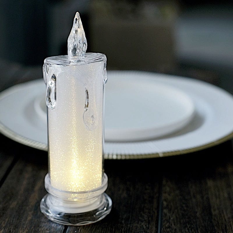 3 LED Candles 7" Battery Operated Flameless Pillar Candle Lights - Warm White LED_CAND_PL05_CLR
