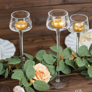 3 Long Stem Glass Pedestal Table Vases Candle Holders - Clear VASE_A73_SET_CLR