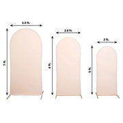 3 Matte Fitted Spandex Round Top Wedding Arch Backdrop Stand Covers Set