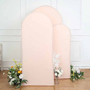3 Matte Fitted Spandex Round Top Wedding Arch Backdrop Stand Covers Set