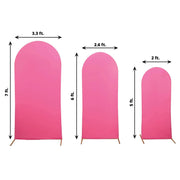3 Matte Fitted Spandex Round Top Wedding Arch Backdrop Stand Covers Set
