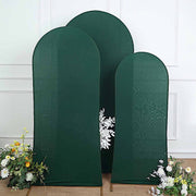 3 Matte Fitted Spandex Round Top Wedding Arch Backdrop Stand Covers Set