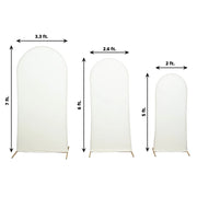 3 Matte Fitted Spandex Round Top Wedding Arch Backdrop Stand Covers Set