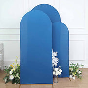 3 Matte Fitted Spandex Round Top Wedding Arch Backdrop Stand Covers Set