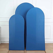 3 Matte Fitted Spandex Round Top Wedding Arch Backdrop Stand Covers Set