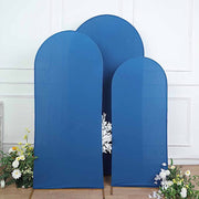 3 Matte Fitted Spandex Round Top Wedding Arch Backdrop Stand Covers Set