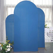 3 Matte Fitted Spandex Round Top Wedding Arch Backdrop Stand Covers Set