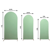 3 Matte Fitted Spandex Round Top Wedding Arch Backdrop Stand Covers Set