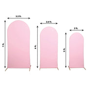3 Matte Fitted Spandex Round Top Wedding Arch Backdrop Stand Covers Set