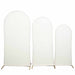 3 Matte Fitted Spandex Round Top Wedding Arch Backdrop Stand Covers Set IRON_STND06_SPX_SET_IVR