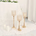 3 Metal Goblet with Acrylic Beads Votive Candle Holders Centerpieces - Gold CHDLR_CAND_033_SET_GOLD