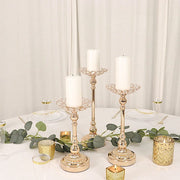 3 Metal with Crystal Beads Votive Candle Holders Centerpieces Set - Gold CHDLR_064_SET_GOLD