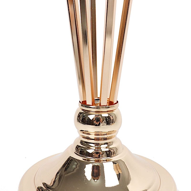 3 Metal with Crystals Pillar Candle Holders Pedestal Stand Set - Gold CHDLR_063_SET_GOLD