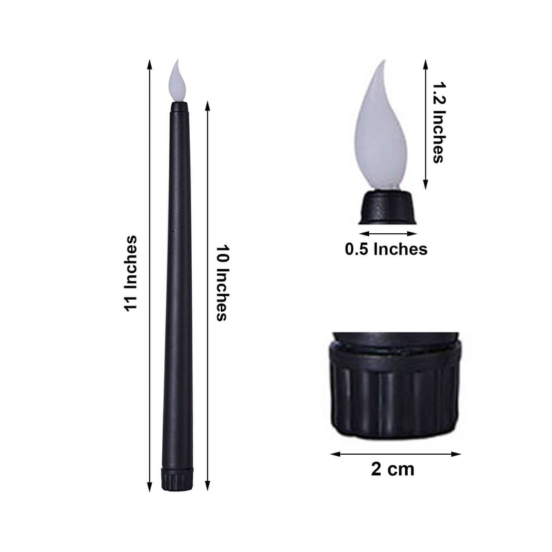 3 pcs 11" tall LED Flameless Taper Candles Lights