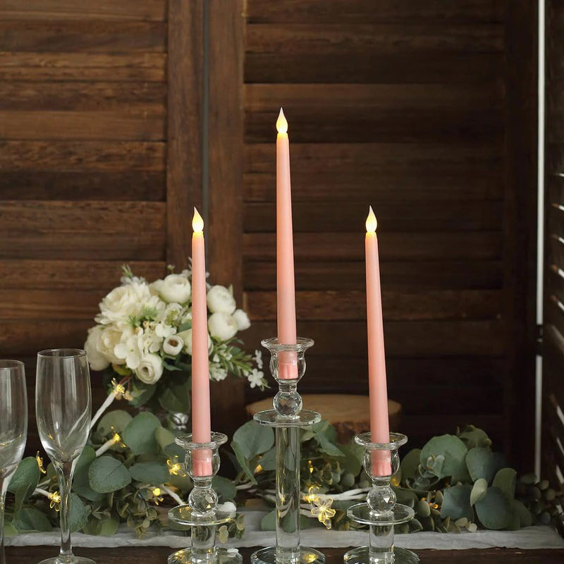 3 pcs 11" tall LED Flameless Taper Candles Lights