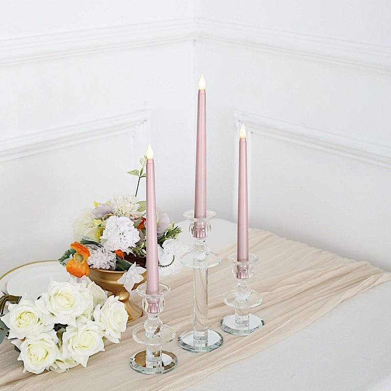 3 pcs 11" tall LED Flameless Taper Candles Lights