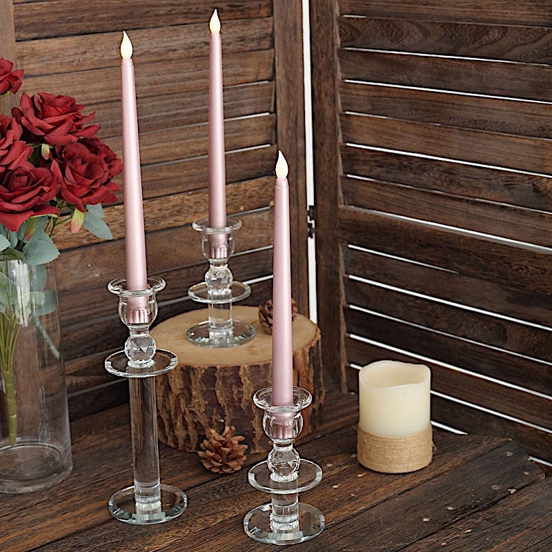 3 pcs 11" tall LED Flameless Taper Candles Lights