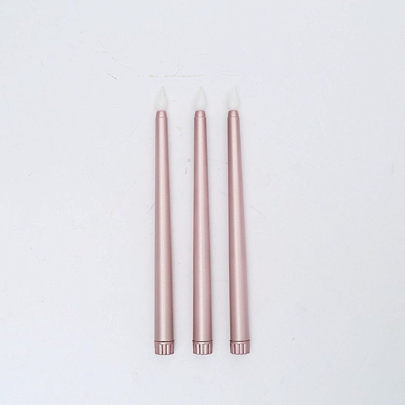 3 pcs 11" tall LED Flameless Taper Candles Lights