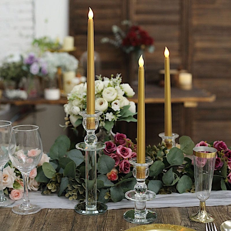 3 pcs 11" tall LED Flameless Taper Candles Lights