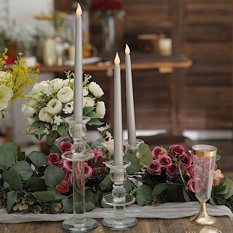 3 pcs 11" tall LED Flameless Taper Candles Lights