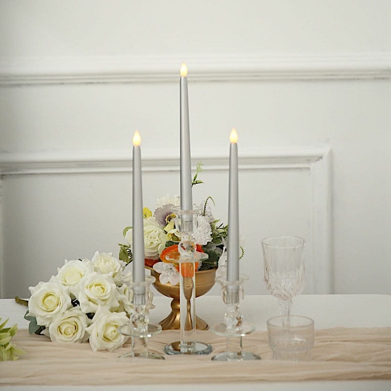 3 pcs 11" tall LED Flameless Taper Candles Lights