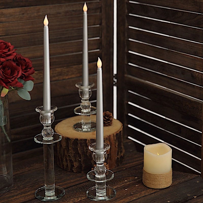 3 pcs 11" tall LED Flameless Taper Candles Lights
