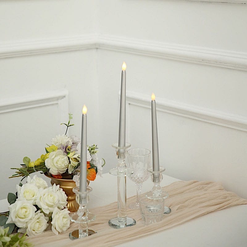 3 pcs 11" tall LED Flameless Taper Candles Lights