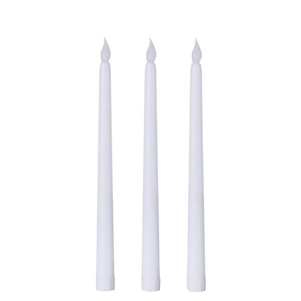 3 pcs 11" tall LED Flameless Taper Candles Lights - Black LED_CAND_TP01_WHT