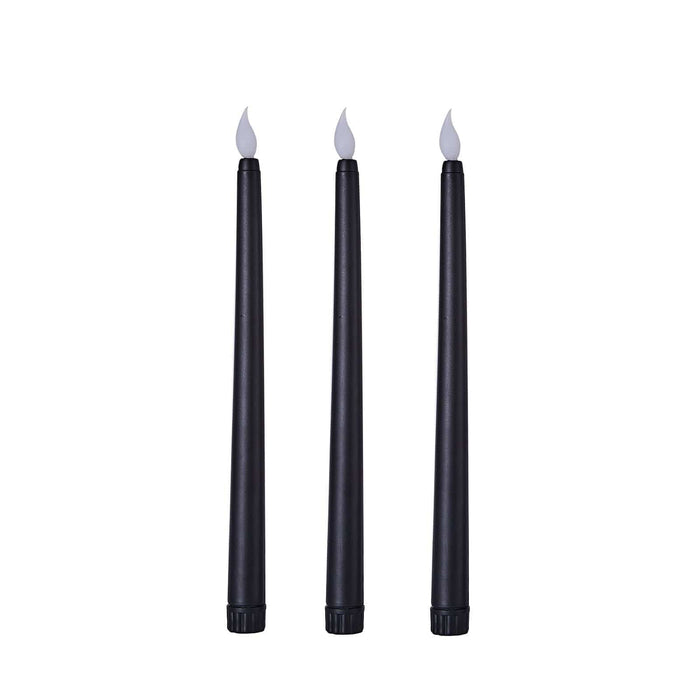 3 pcs 11" tall LED Flameless Taper Candles Lights LED_CAND_TP01_BLK