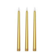 3 pcs 11" tall LED Flameless Taper Candles Lights LED_CAND_TP01_GOLD