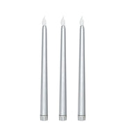 3 pcs 11" tall LED Flameless Taper Candles Lights LED_CAND_TP01_SILV
