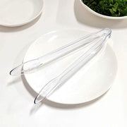 3 pcs 12" Clear Plastic Serving Tongs - Disposable Tableware DSP_SERV_001_12_CLR