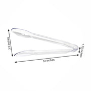 3 pcs 12" Clear Plastic Serving Tongs - Disposable Tableware DSP_SERV_001_12_CLR