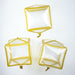 3 pcs 13" wide 4D Cube Mylar Foil Balloons - Clear with Gold BLOON_FOL0017_12_CLRGD