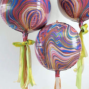 3 pcs 13" wide 4D Orbz Round Mylar Foil Balloons