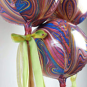 3 pcs 13" wide 4D Orbz Round Mylar Foil Balloons