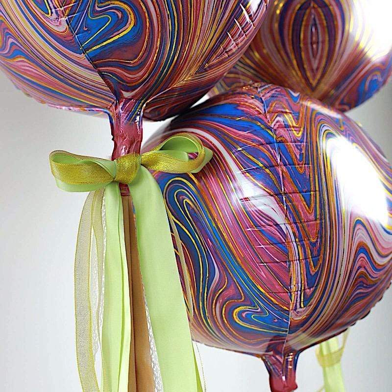 3 pcs 13" wide 4D Orbz Round Mylar Foil Balloons