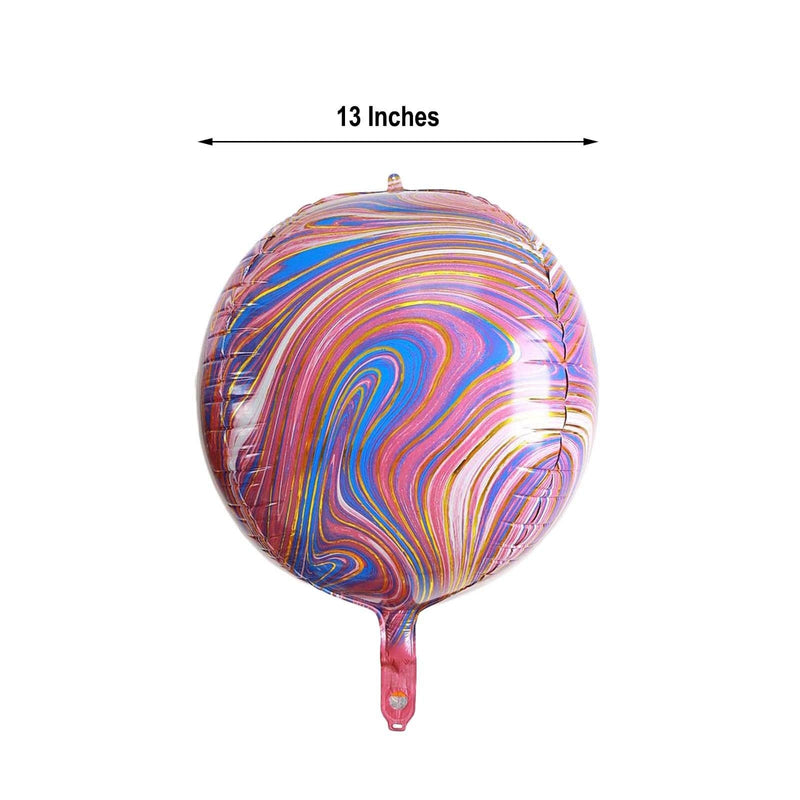 3 pcs 13" wide 4D Orbz Round Mylar Foil Balloons