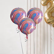 3 pcs 13" wide 4D Orbz Round Mylar Foil Balloons