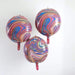 3 pcs 13" wide 4D Orbz Round Mylar Foil Balloons BLOON_FOL0018_12_MPURP