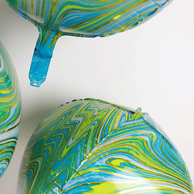 3 pcs 13" wide 4D Orbz Round Mylar Foil Balloons - Marble Purple