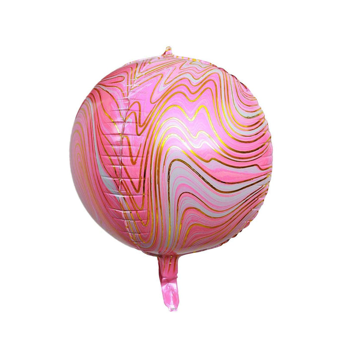 3 pcs 13" wide 4D Orbz Round Mylar Foil Balloons - Marble Purple