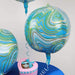3 pcs 13" wide 4D Orbz Round Mylar Foil Balloons - Marble Purple