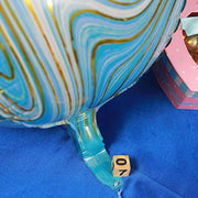 3 pcs 13" wide 4D Orbz Round Mylar Foil Balloons - Marble Purple