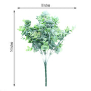 3 pcs 14" tall Eucalyptus Artificial Greenery Bushes - Frosted Green ARTI_GRN03_01