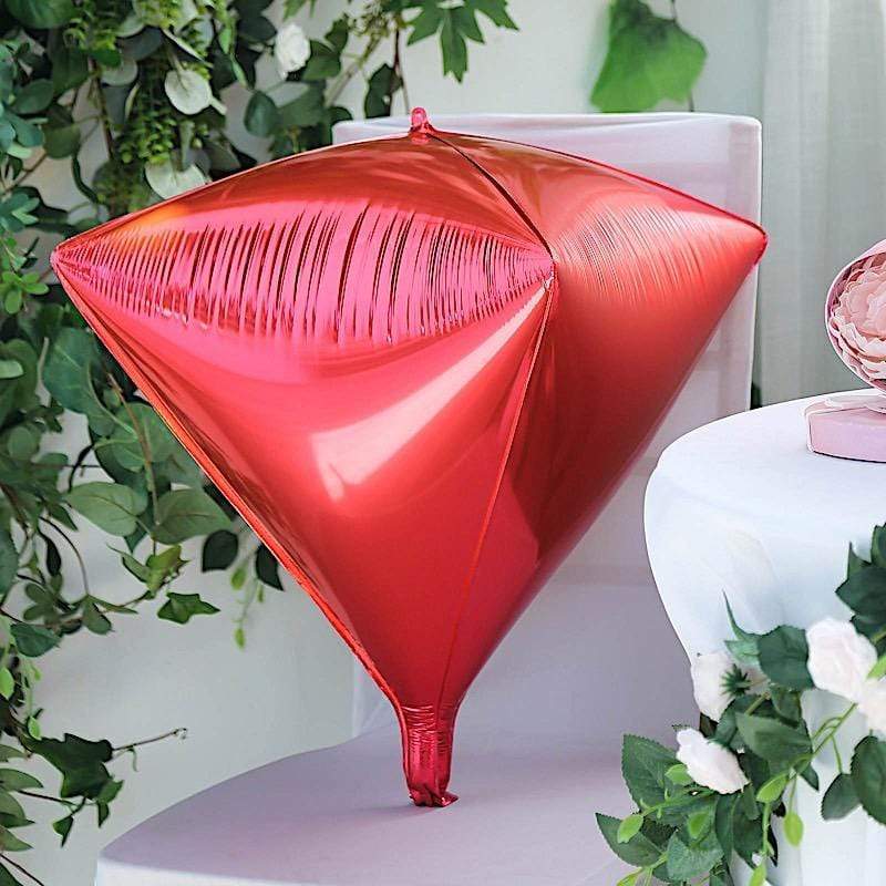 3 pcs 16" tall 4D Diamond Mylar Foil Balloons