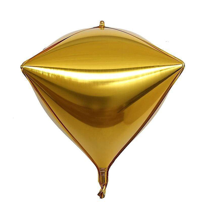 3 pcs 16" tall 4D Diamond Mylar Foil Balloons BLOON_FOL0004_16_GOLD